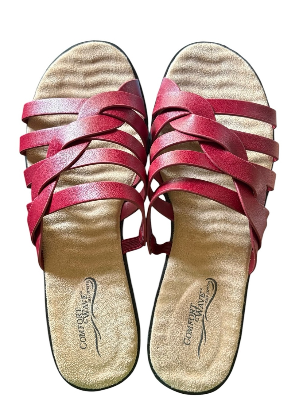 Easy Street Sheri Slide Sandals, Red, Size 8.5